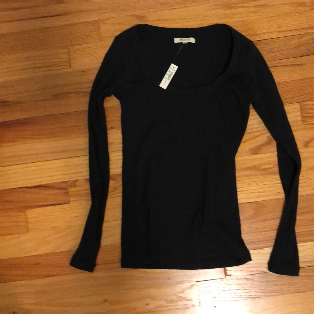 Madewell long sleeve black top